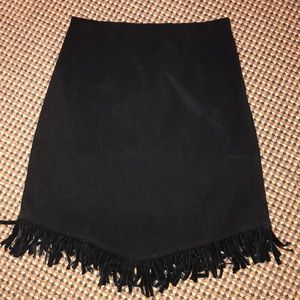 Yams Brand Black fringe miniskirt girls size 8-10